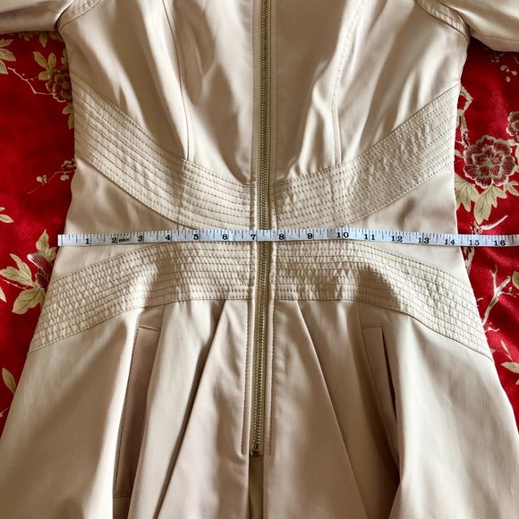 Superb bebe Silver Peony Fit & Flare Round Neck Zip-Front Princess Coat - XS - Picture 12 of 15